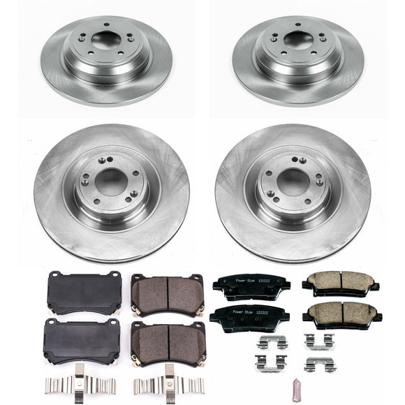 PowerStop OE Stock Replacement Low-Dust Ceramic Brake Pad and Rotor Kit