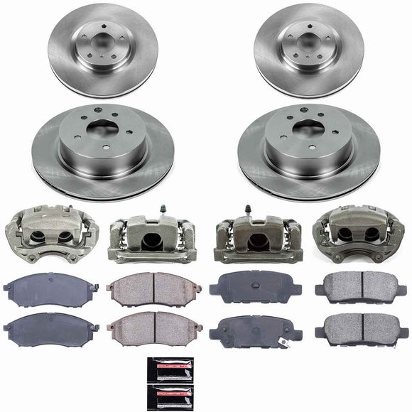 PowerStop OE Stock Replacement Low-Dust Ceramic Brake Pad, Rotor and Caliper Kit