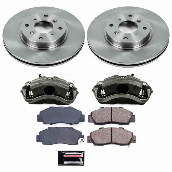 PowerStop OE Stock Replacement Low-Dust Ceramic Brake Pad, Rotor and Caliper Kit