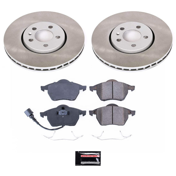 PowerStop Semi-Coated Rotor and Low-Dust Ceramic Brake Pad Kit