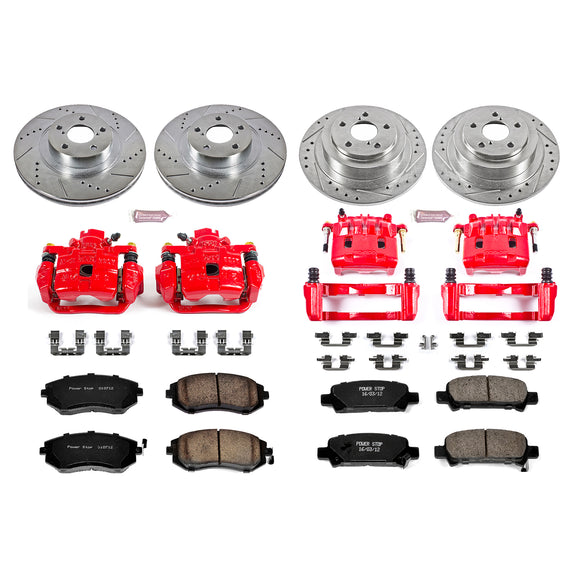 PowerStop Z23 Daily Driver Carbon-Fiber Ceramic Pads Drilled & Slotted Rotor & C