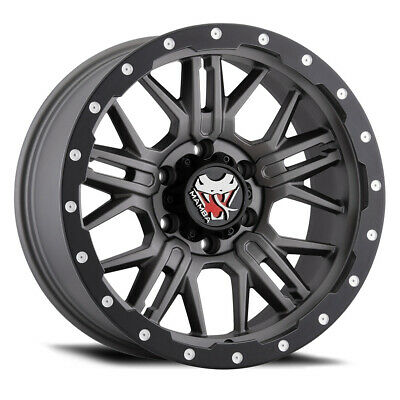 17x9 Mamba M25 Matte Grey/Black Lip Edge 6x139.7 6x5.5 ET-12 Wheel Rim