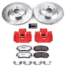 PowerStop Z26 Street Performance Ceramic Brake Pad, Drilled Slotted Rotor, and C