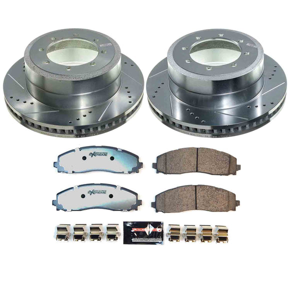 PowerStop Z36 Carbon-Fiber Ceramic Brake Pad with Drilled and Slotted Rotor Kit