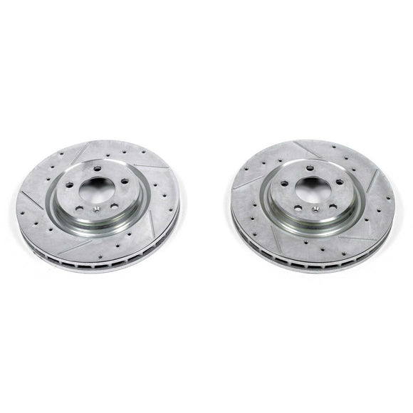PowerStop Evolution Drilled Slotted Rotors Pair Front For Pontiac GrPrix