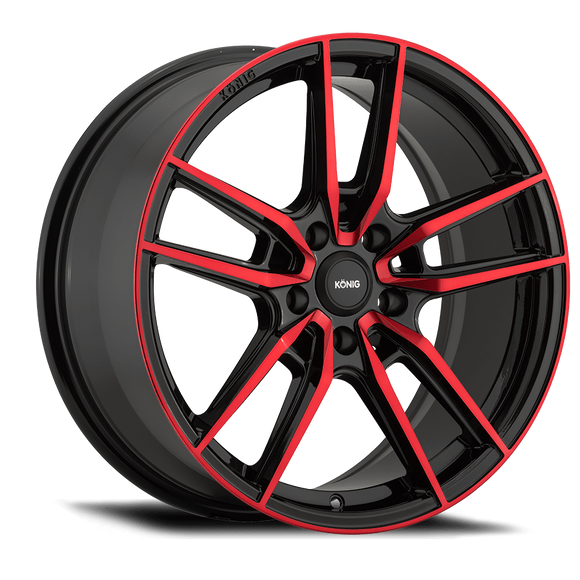 18x8 Konig Myth Gloss Black/Red Tint 5x112 ET43 Wheel Rim