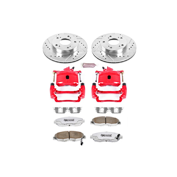 PowerStop Z26 Street Performance Ceramic Brake Pad, Drilled Slotted Rotor, and C