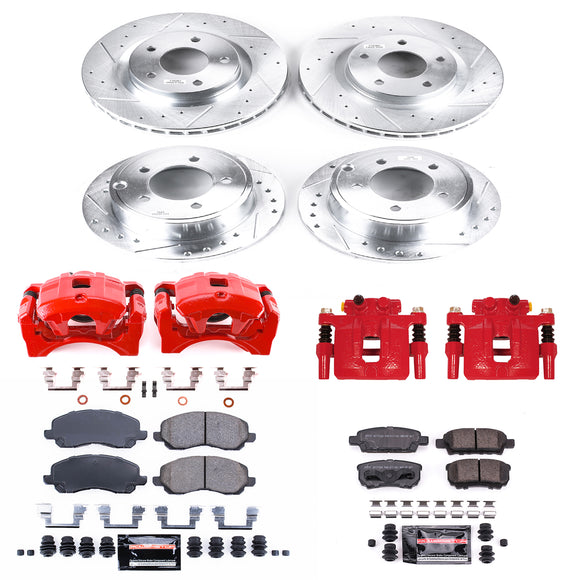 PowerStop Z23 Daily Driver Carbon-Fiber Ceramic Pads Drilled & Slotted Rotor & C