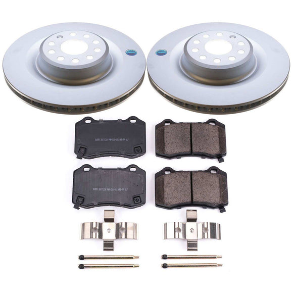 PowerStop Genuine Geomet Coated Rotor and Low-Dust Ceramic Brake Pad Kit