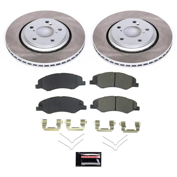 PowerStop Semi-Coated Rotor and Low-Dust Ceramic Brake Pad Kit