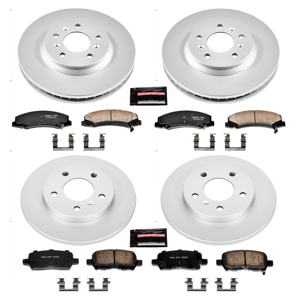 PowerStop Genuine Geomet Coated Rotor and Low-Dust Ceramic Brake Pad Kit
