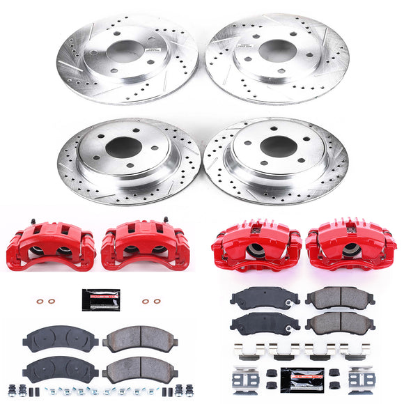 PowerStop Z23 Daily Driver Carbon-Fiber Ceramic Pads Drilled & Slotted Rotor & C