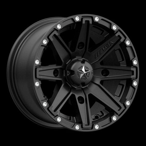 12X7 MSA Offroad Wheels Clutch Satin Black Wheel/Rim 4x137 ET10