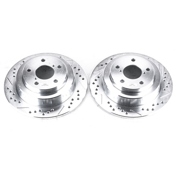 PowerStop Evolution Drilled Slotted Rotors Pair Rear For Subaru Legacy