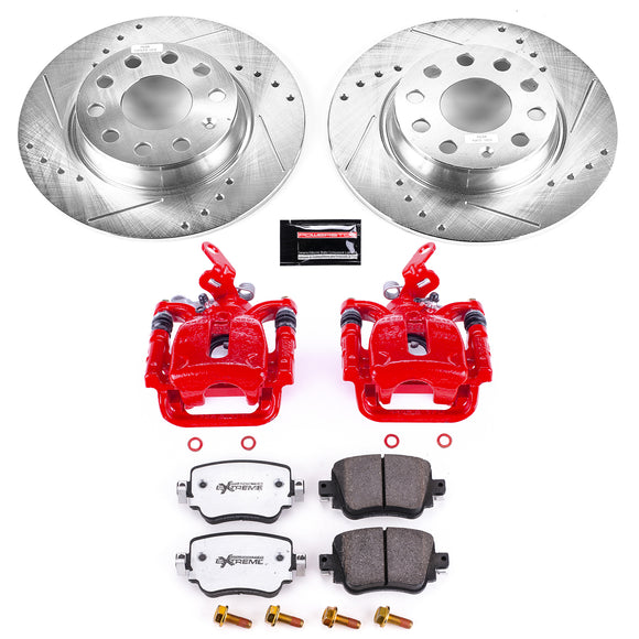 PowerStop Z26 Street Performance Ceramic Brake Pad, Drilled Slotted Rotor, and C