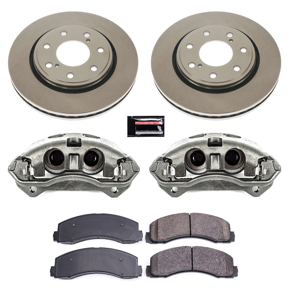 PowerStop OE Stock Replacement Low-Dust Ceramic Brake Pad, Rotor and Caliper Kit