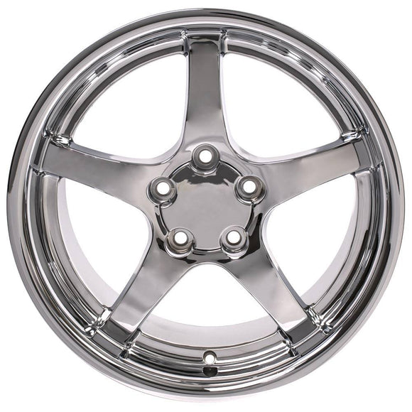 18" Replica Wheel CV05 Fits Chevrolet Corvette - C5 Rim 18x10.5 Deep Dish Chrome