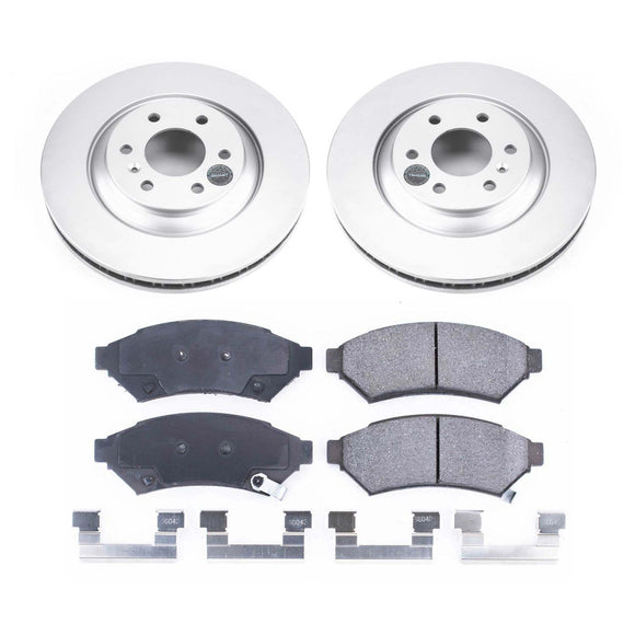 PowerStop Genuine Geomet Coated Rotor and Low-Dust Ceramic Brake Pad Kit