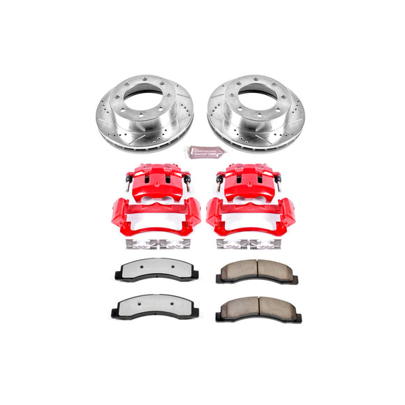PowerStop Z36 Truck and SUV Ceramic Brake Pad, Drilled & Slotted Rotor, and Cali