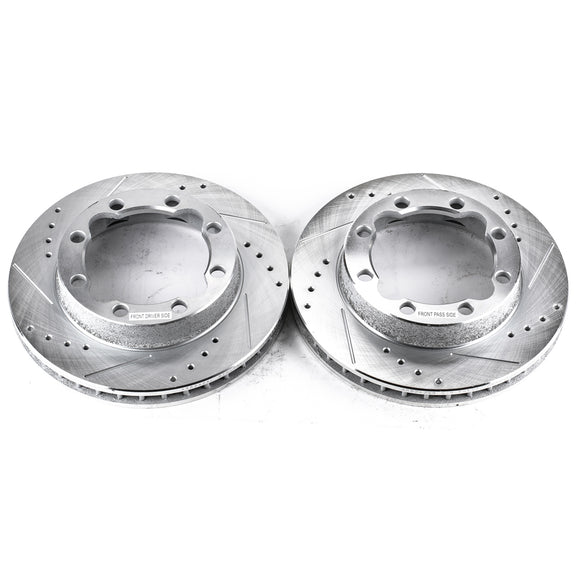 PowerStop Evolution Drilled Slotted Rotors Pair Front For Chevrolet K2500