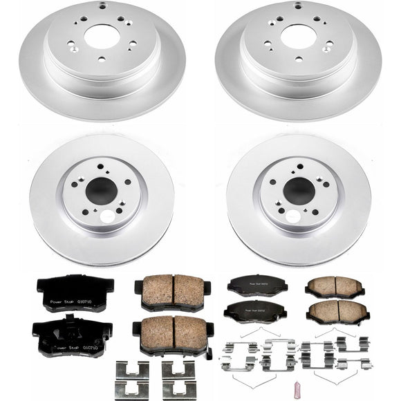 PowerStop Genuine Geomet Coated Rotor and Low-Dust Ceramic Brake Pad Kit