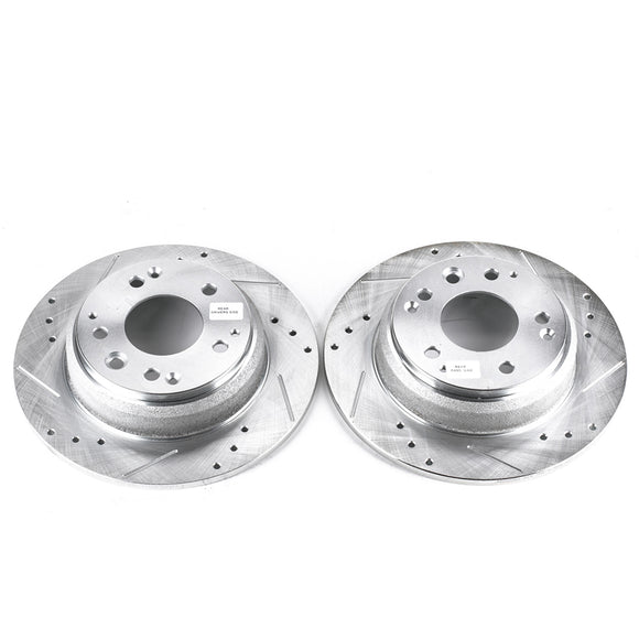 PowerStop Evolution Drilled Slotted Rotors Pair Rear For Acura Legend