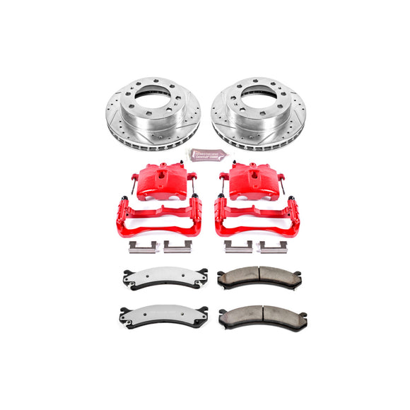 PowerStop Z36 Truck and SUV Ceramic Brake Pad, Drilled & Slotted Rotor, and Cali