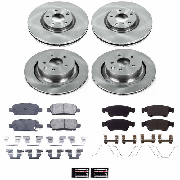 PowerStop OE Stock Replacement Low-Dust Ceramic Brake Pad and Rotor Kit