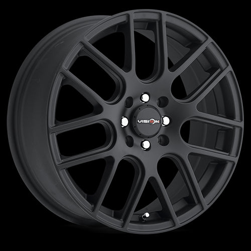 16x7 Vision 426H Cross Matte Black 4x100 4x108 4x4.25 ET42 Wheel Rim