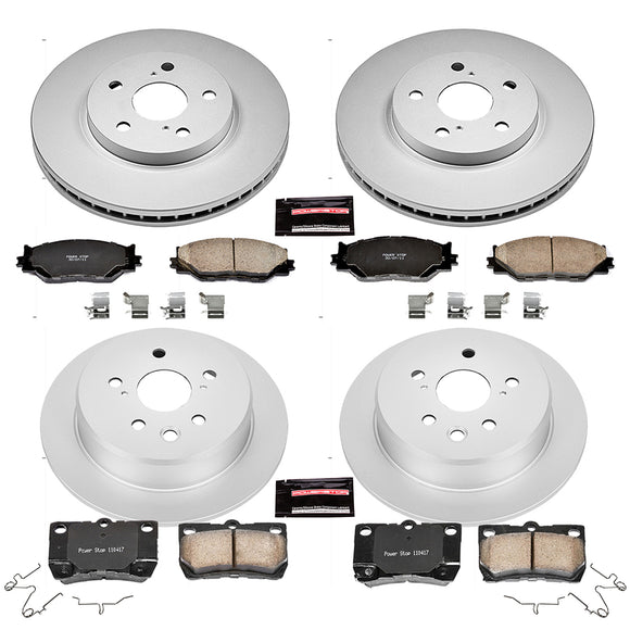 PowerStop Genuine Geomet Coated Rotor and Low-Dust Ceramic Brake Pad Kit