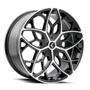 22x8.5 Kraze Ricochet Gloss Black Machined 5x115 ET38 CB74.1 Wheel Rim