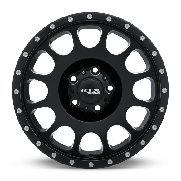 17x9 RTX Baja Satin Black with Milled Rivets 6x139.7 ET0 wheel/rim