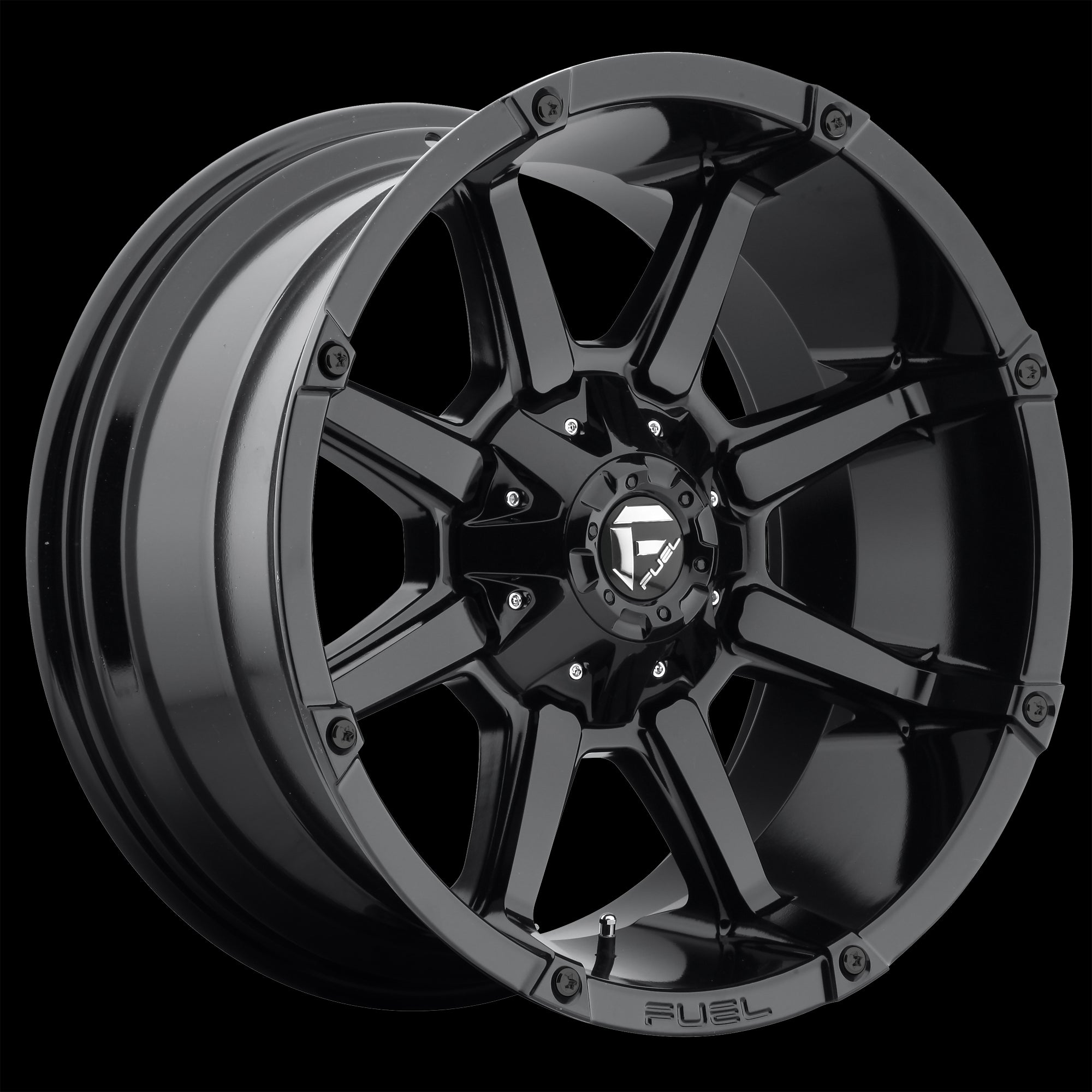 20X10 Fuel D575 Coupler Gloss Black 8X180 ET-12 wheel/rim