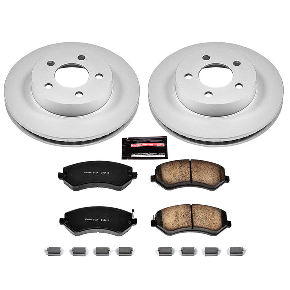PowerStop Genuine Geomet Coated Rotor and Low-Dust Ceramic Brake Pad Kit