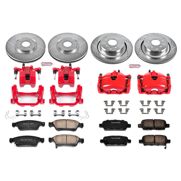 PowerStop Z23 Daily Driver Carbon-Fiber Ceramic Pads Drilled & Slotted Rotor & C