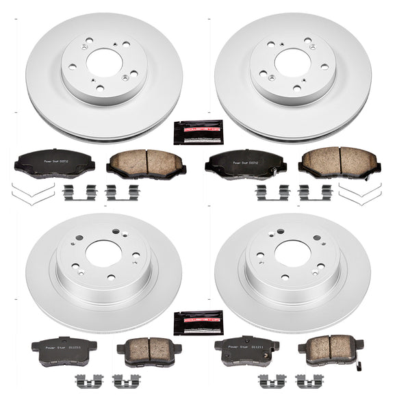 PowerStop Genuine Geomet Coated Rotor and Low-Dust Ceramic Brake Pad Kit