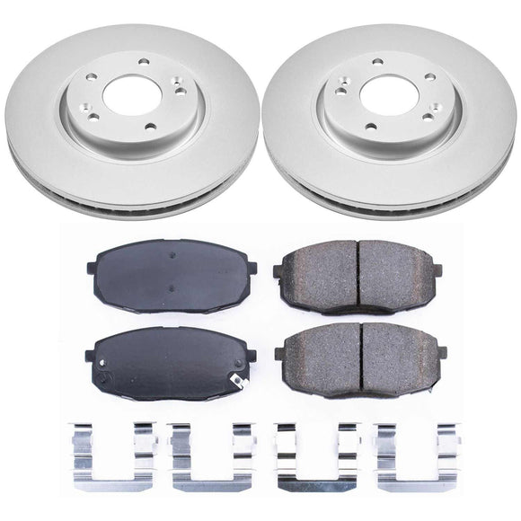 PowerStop Genuine Geomet Coated Rotor and Low-Dust Ceramic Brake Pad Kit