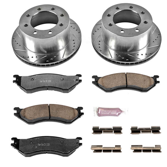 PowerStop Z36 Carbon-Fiber Ceramic Brake Pad with Drilled and Slotted Rotor Kit
