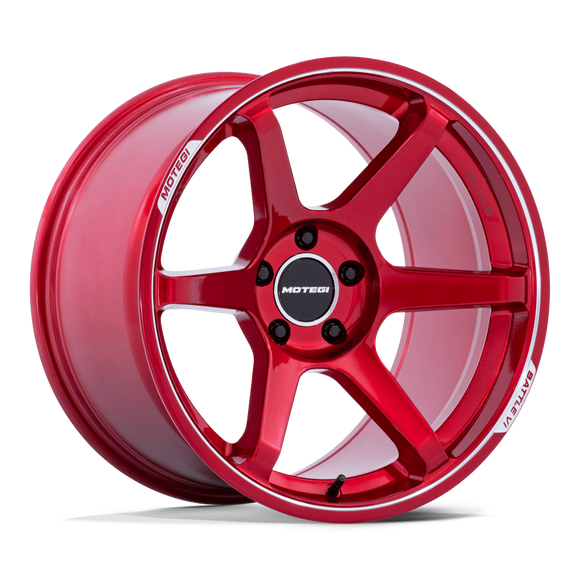 18x8.5 Motegi MR160 Battle VI Cherry Red Metallic 5x114.3 ET35 Wheel