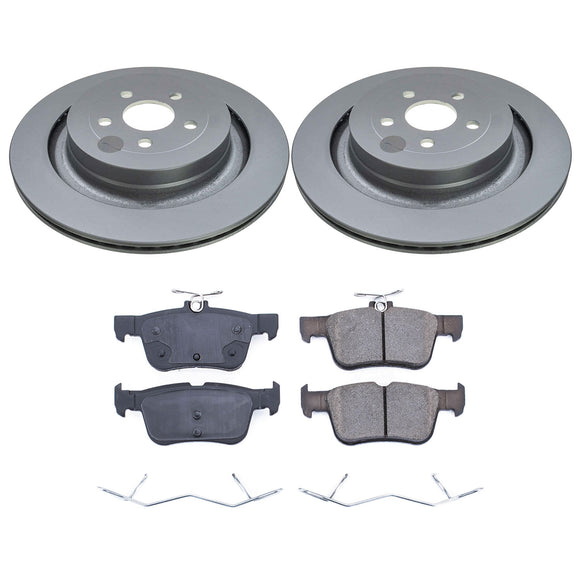 PowerStop Genuine Geomet Coated Rotor and Low-Dust Ceramic Brake Pad Kit