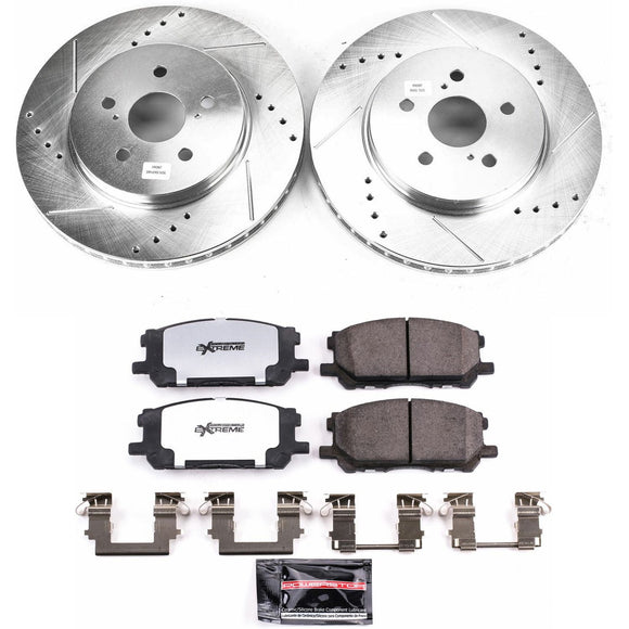 PowerStop Z36 Carbon-Fiber Ceramic Brake Pad with Drilled and Slotted Rotor Kit