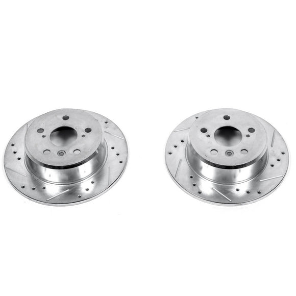 PowerStop Evolution Drilled Slotted Rotors Pair Rear For Lexus ES300