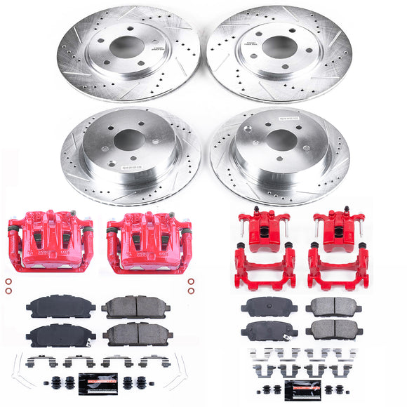 PowerStop Z23 Daily Driver Carbon-Fiber Ceramic Pads Drilled & Slotted Rotor & C
