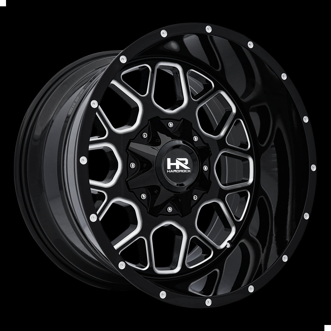 20x12 Hardrock Gunner Gloss Black Milled 5x127/139.7 ET-44 wheel/rim - 0