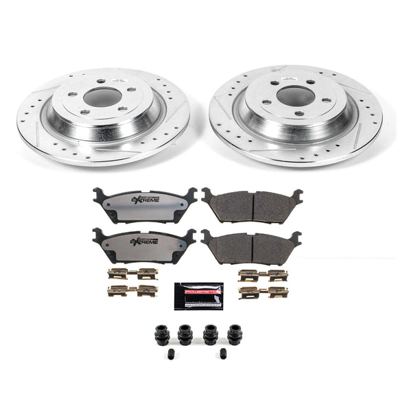 PowerStop Z36 Carbon-Fiber Ceramic Brake Pad with Drilled and Slotted Rotor Kit