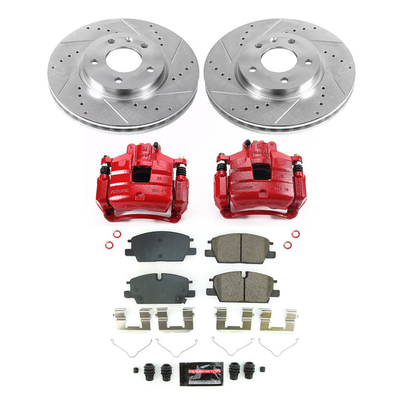 PowerStop Z23 Daily Driver Carbon-Fiber Ceramic Pads Drilled & Slotted Rotor & C