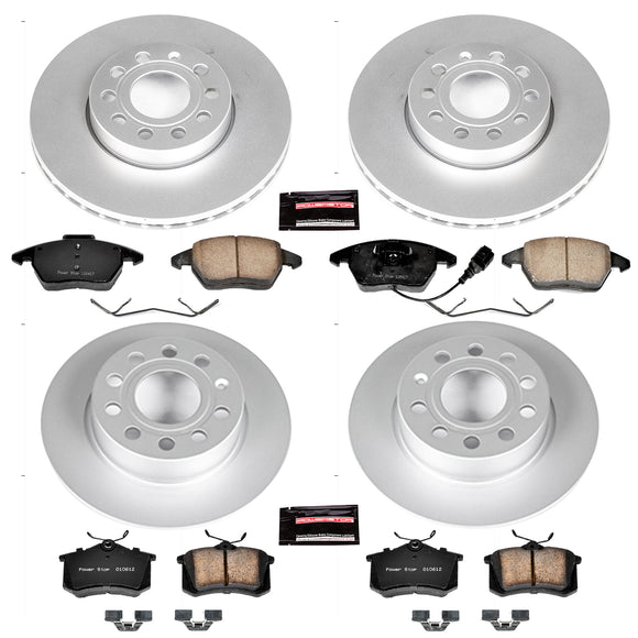 PowerStop Genuine Geomet Coated Rotor and Carbon-Fiber Ceramic Brake Pad Kit