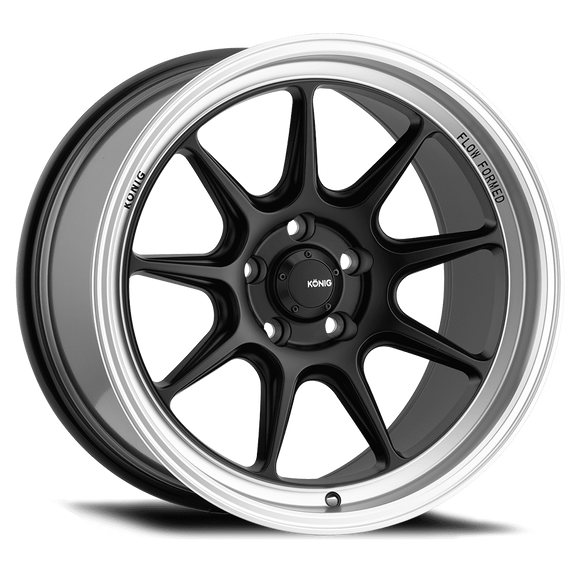 15x8 Konig Countergram Matte Black/Matte Machined Lip 4x100 ET25 Wheel Rim