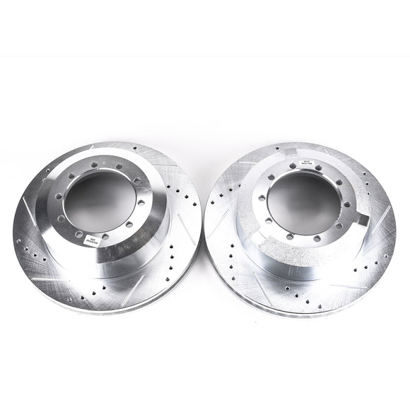 PowerStop Evolution Drilled Slotted Rotors Pair Front For Ford LCF