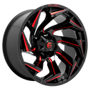 20x9 Fuel Off-Road D755 Reaction Gloss Black Milled Red Tint 8x170 ET1 Wheel